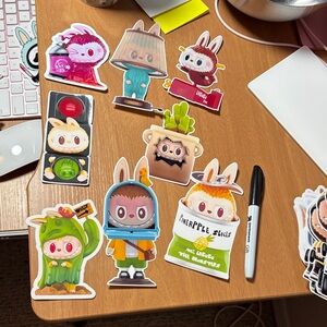 Labubu Hidden Series Characters Vinyl sticker set.